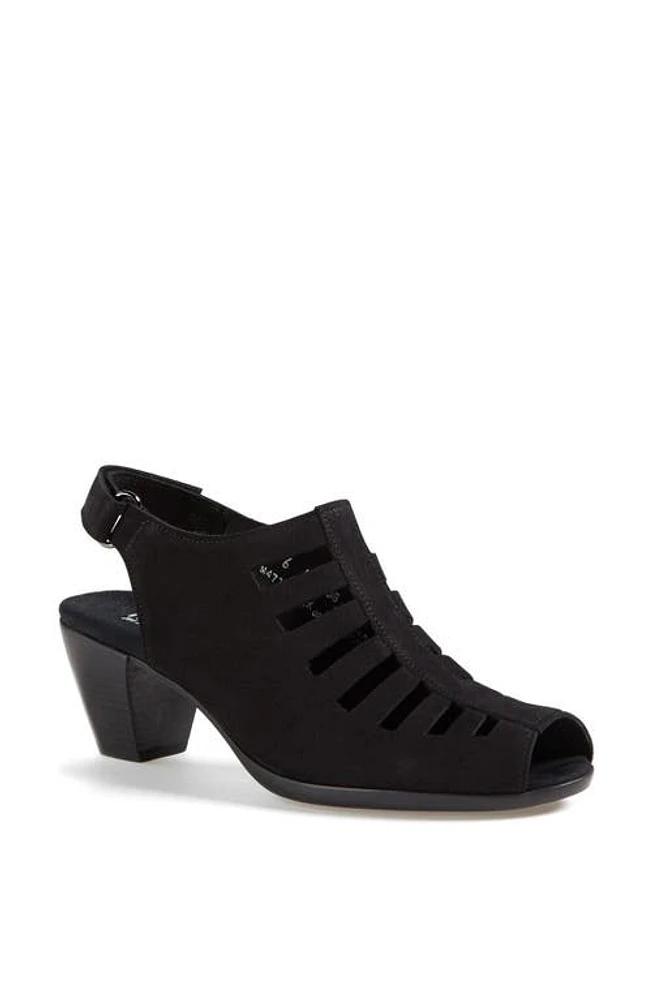 Munro 'Abby' Slingback Sandal Black Nubuck Leather at Nordstrom,