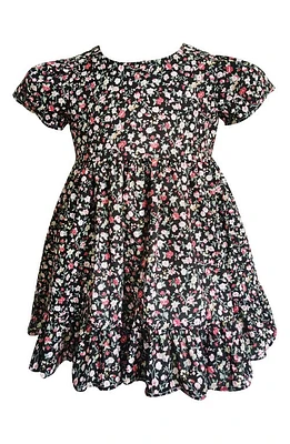 Popatu Floral Print Dress in Black at Nordstrom, Size 12M