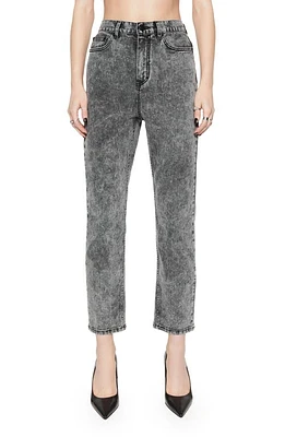 Rebecca Minkoff Lucy High Waist Straight Leg Ankle Jeans Gray Acid Wash at Nordstrom,