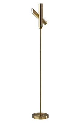 ADESSO LIGHTING Vega LED Torchiere Floor Lamp in Antique Brass at Nordstrom