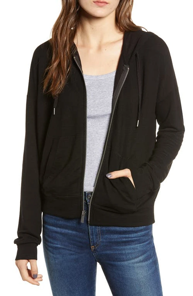 Splendid Active Zip Hoodie Black at Nordstrom,