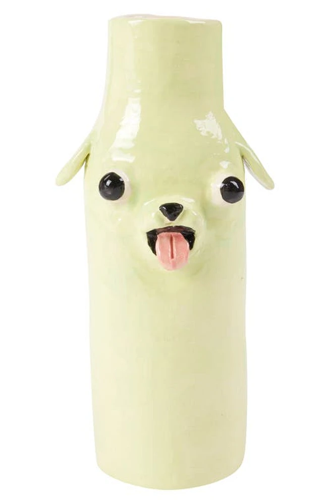 KATIE KIMMEL Puppy Ceramic Vase in Lime at Nordstrom