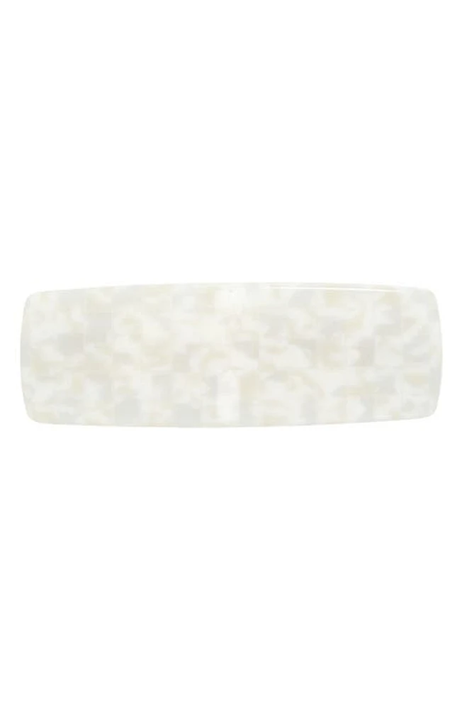 france luxe Vivienne Marbled Rectangle Barrette in Coconut Milk at Nordstrom