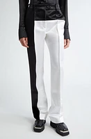 Peter Do Satin Straight Leg Pants Black/White at Nordstrom,