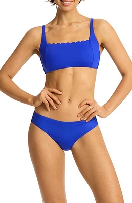 Sea Level Scalloped Square Neck Bikini Top at Nordstrom, Us