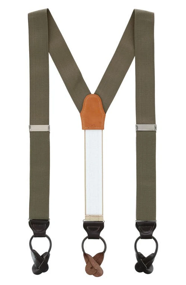 Trafalgar Solid Suspenders in Olive Green at Nordstrom