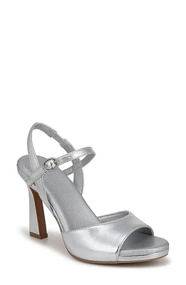 Naturalizer Lala Ankle Strap Sandal Silver Leather at Nordstrom,