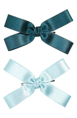 BP. 2-Pack Bow Alligator Hair Clips in Green- Blue at Nordstrom