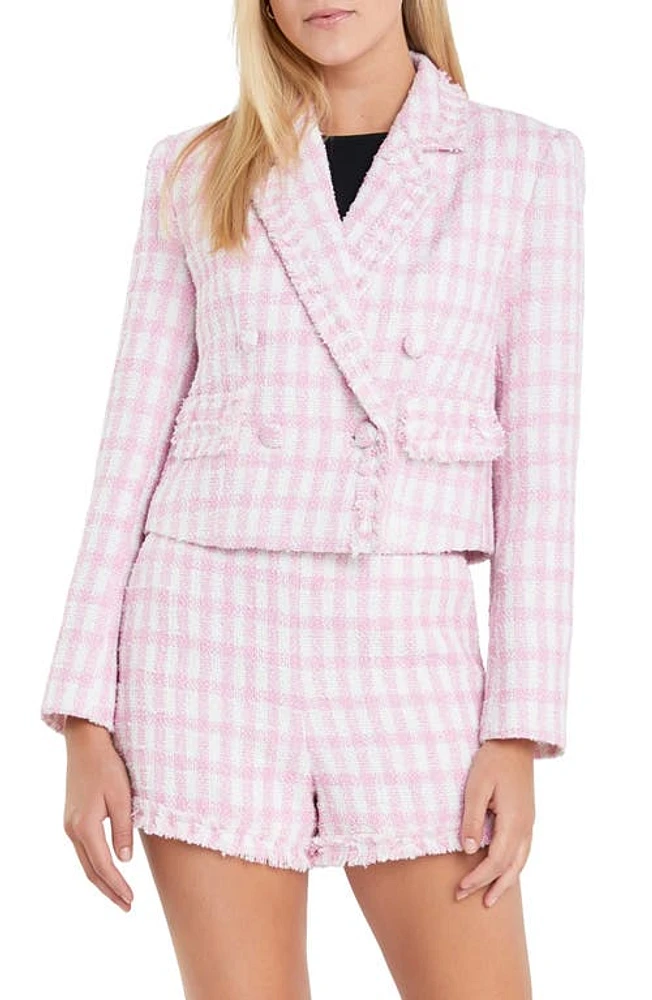 English Factory Check Bouclé Blazer at Nordstrom,