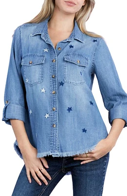 Billy T Embroidered Star Denim Button-Up Shirt at Nordstrom,