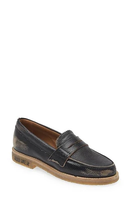 Golden Goose Jerry Grained Leather Penny Loafer Black at Nordstrom,