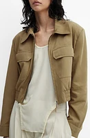 MANGO Insect Zip-Up Crop Bomber Jacket at Nordstrom,