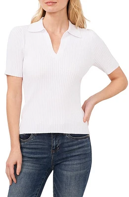 CeCe Rib Short Sleeve Polo at Nordstrom,