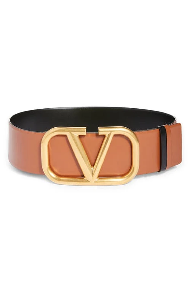 Valentino Garavani Valentino VLOGO Leather Belt in Selleria-Nero at Nordstrom, Size 75