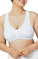 Glamorise Front Close Cotton Blend T-Back Comfort Bra at Nordstrom,