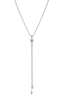 Nadri Cubic Zirconia Pear Drop Y-Necklace in Rhodium at Nordstrom