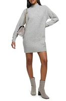 River Island Long Sleeve Mock Neck Sweater Dress Grey at Nordstrom,