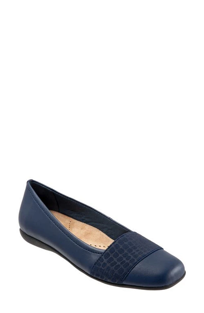 Trotters Samantha Flat Navy Faux Leather at Nordstrom,