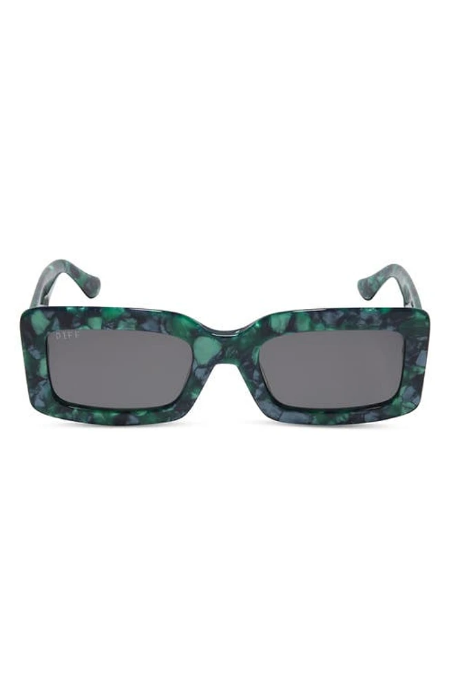 DIFF Indy 51mm Polarized Rectangular Sunglasses in Green Marble at Nordstrom