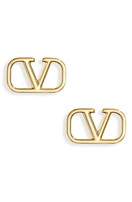 Valentino Garavani VLOGO Signature Stud Earrings in Cs4 Oro 18 at Nordstrom