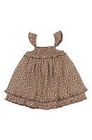 L'Ovedbaby Smocked Organic Cotton Dress Latte Floral at Nordstrom,