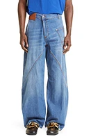 JW Anderson Twisted Workwear Denim Jeans Light Blue at Nordstrom,