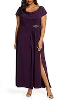 Alex Evenings Cowl Neck Beaded Waist Gown at Nordstrom,