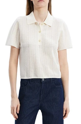 Theory Neo Crop Knit Polo Bone at Nordstrom,