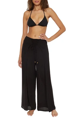 Becca Ponza Lace-Up Wide Leg Cover-Up Pants at Nordstrom,