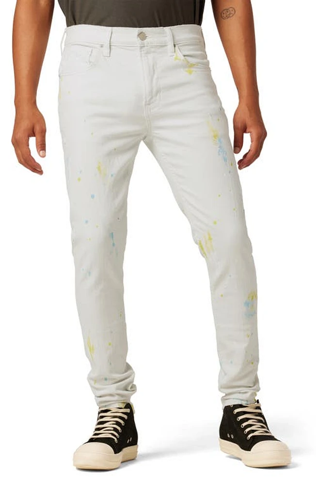 Hudson Jeans Zack Paint Splatter Skinny White Painter at Nordstrom,