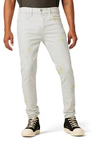 Hudson Jeans Zack Paint Splatter Skinny White Painter at Nordstrom,