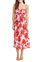 Adelyn Rae Floral Print Sundress Pink Red at Nordstrom,