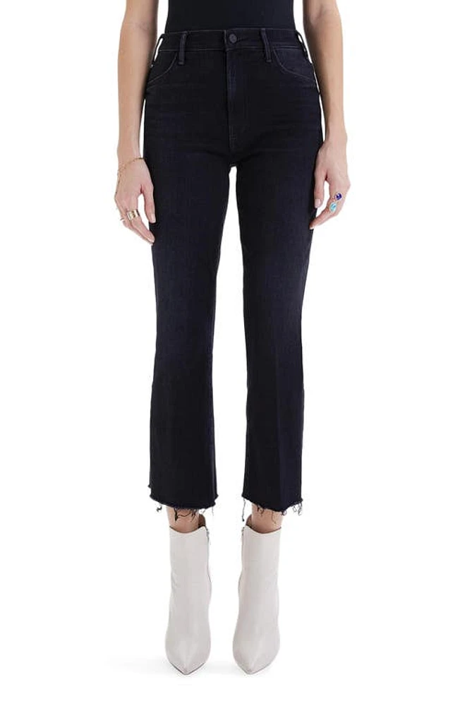 MOTHER The Hustler High Waist Fray Hem Ankle Bootcut Jeans in Encounters At Night at Nordstrom, Size 34