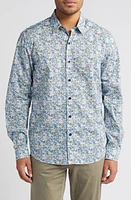 Liberty London Libby Lasenby Floral Cotton Button-Up Shirt Light Blue at Nordstrom,