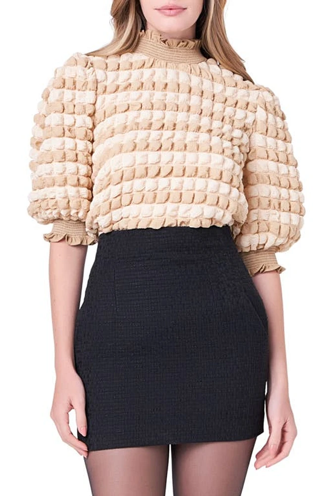 English Factory Textured Mock Neck Top at Nordstrom,