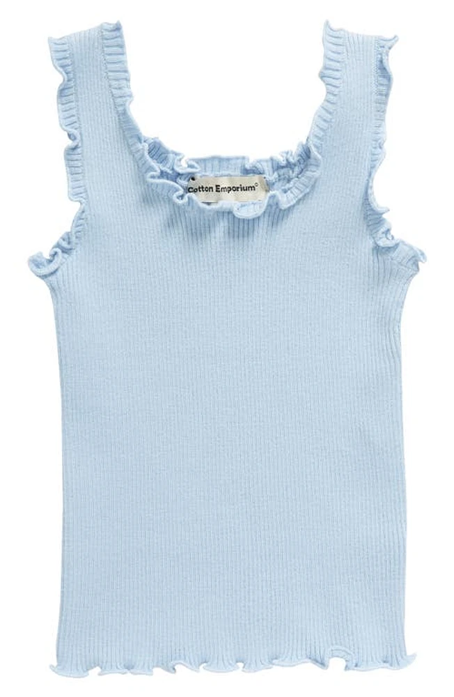 Cotton Emporium Kids' Lettuce Edge Sweater Tank Periwinkle at