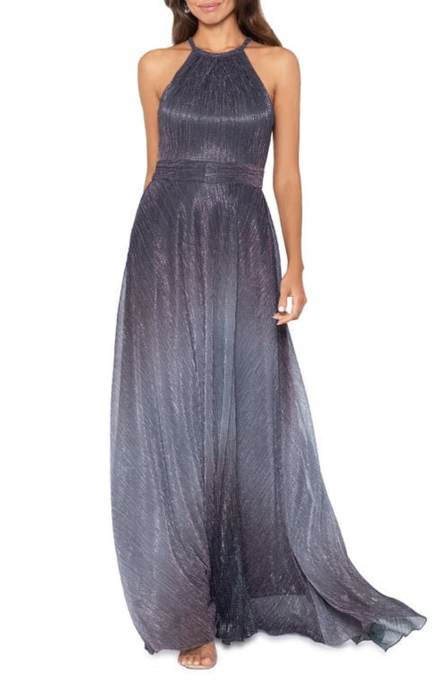 Betsy & Adam Metallic Ombré Gown in Grey/Purple at Nordstrom, Size 8