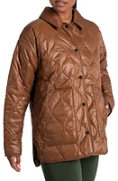 Lole The Quilted Water Repellent Nylon Shacket Black at Nordstrom,