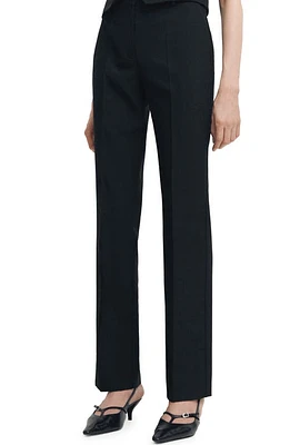 MANGO Straight Leg Suit Pants Black at Nordstrom,