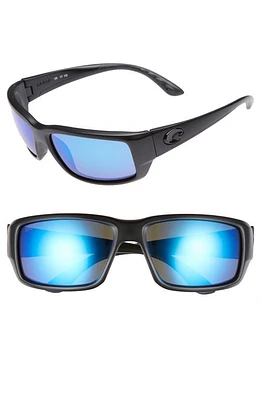 Costa Del Mar Fantail 60mm Polarized Sunglasses in Blackout/Blue Mirror at Nordstrom