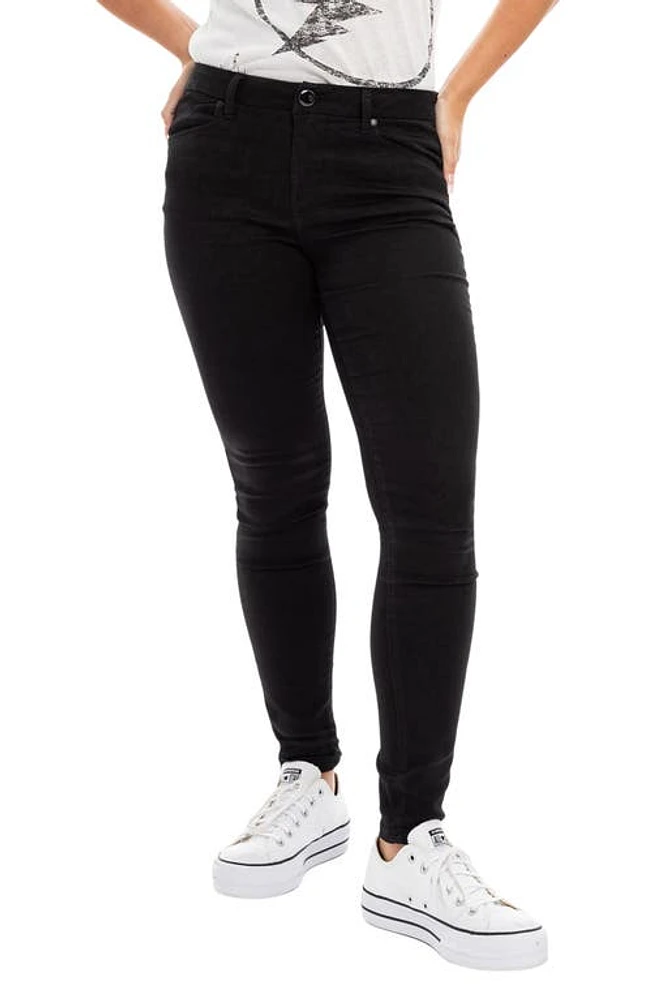 1822 Denim Better Butter Mid Rise Skinny Jeans Black at Nordstrom,