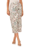 Vince Camuto Paisley Wrap Front Midi Skirt New Ivory at Nordstrom,