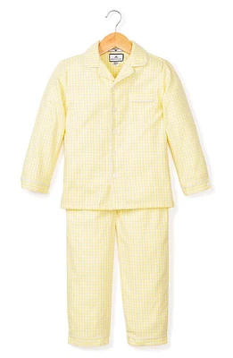 Petite Plume Gingham Seersucker Two-Piece Pajamas in Yellow at Nordstrom, Size 6-12M