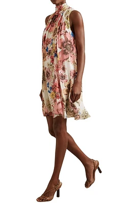 Reiss Kady Floral Shift Dress Cream/Pink at Nordstrom,