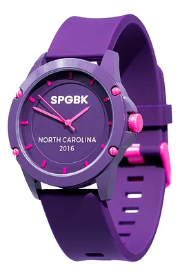 SPGBK Watches Montclair Silicone Strap Watch, 44mm in Purple/Pink at Nordstrom