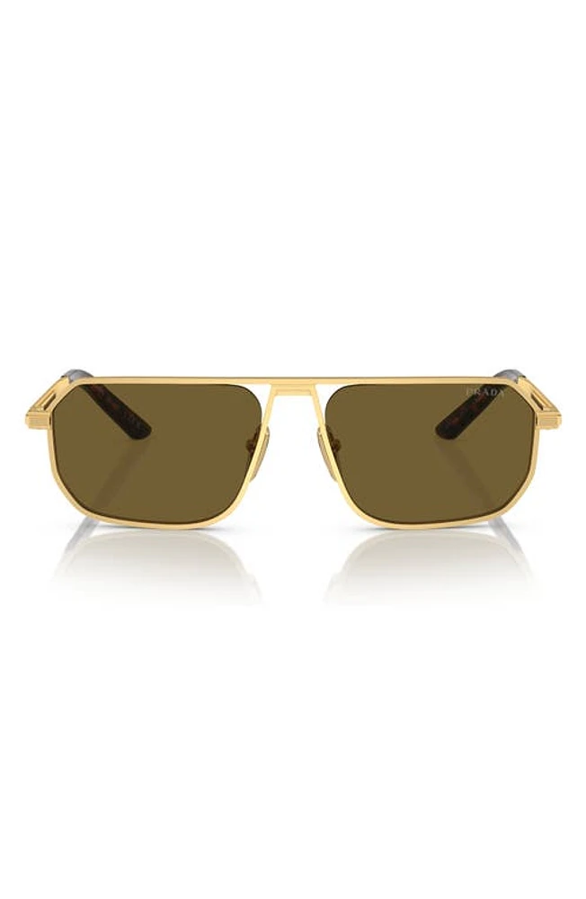 Prada 59mm Pillow Sunglasses in Matte Gold at Nordstrom