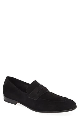 ZEGNA L'Asola Suede Loafer Black at Nordstrom,