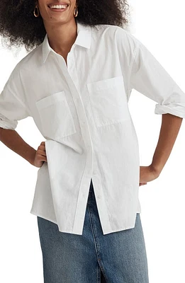 Madewell The Oversize Straight Hem Signature Poplin Shirt at Nordstrom,