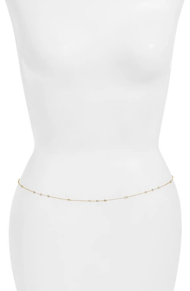 VIDAKUSH Crystal Station Belly Chain in Gold at Nordstrom