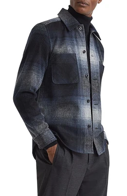 Reiss Idaho Plaid Shirt Jacket Blue Multi at Nordstrom,